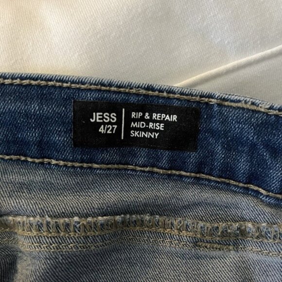 Buffalo Jess Rip & Repair Mid-Rise Skinny Jeans Raw Hem Women's 4 - Picture 6 of 10